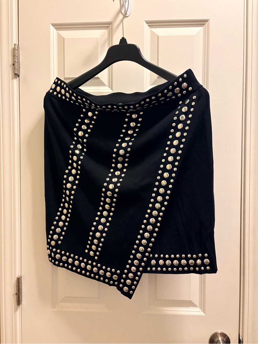 INC International Concepts Black Mini Skirt with Silver Studs